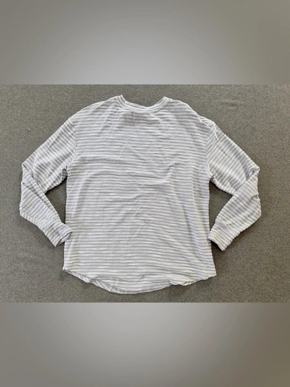 Coastal comfort striped crew neck long sleeve lagenlook boxy women’s medium top